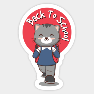 Back To School Cat Sticker